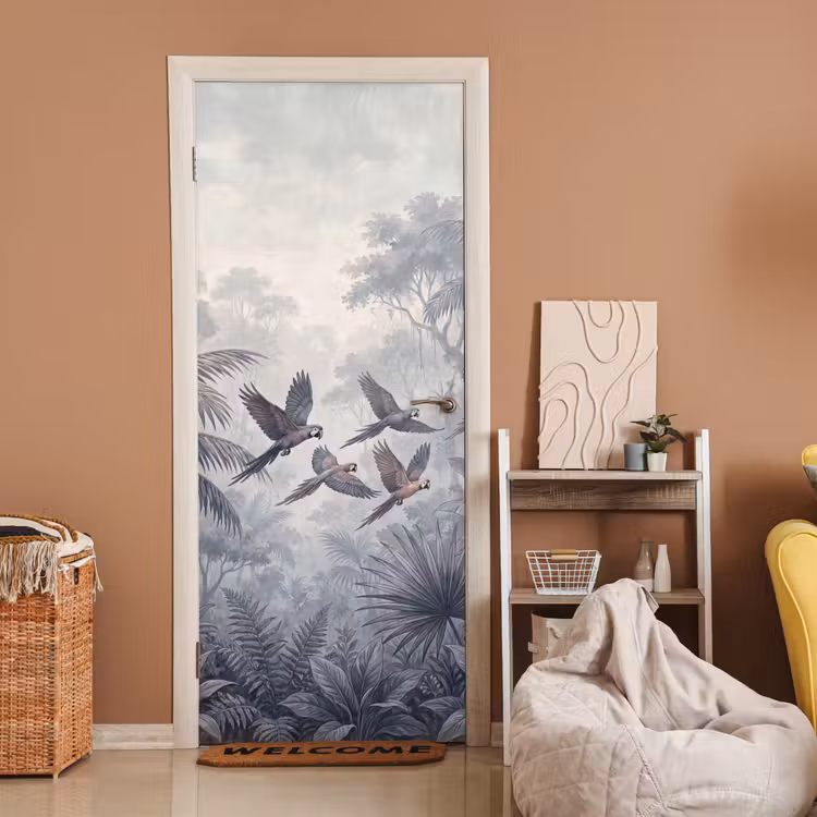Deursticker - Vogel - Vliegend - Jungle - Vintage - Dieren — 2