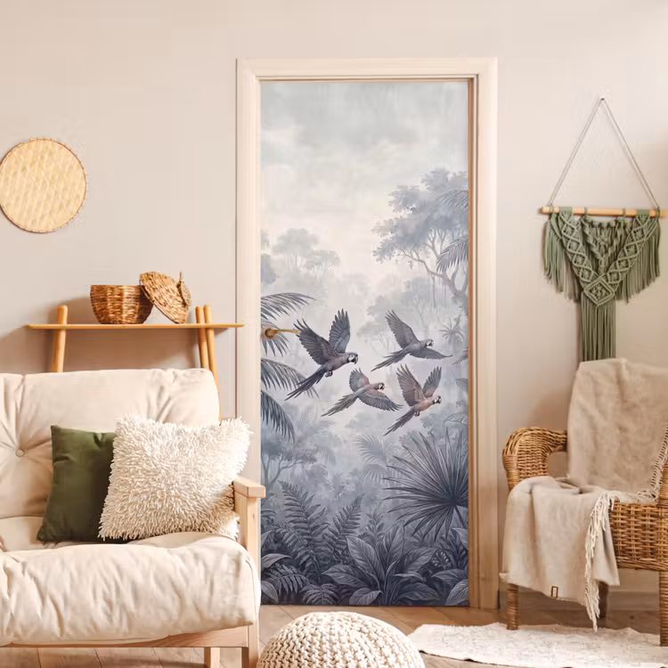 Deursticker - Vogel - Vliegend - Jungle - Vintage - Dieren — 4