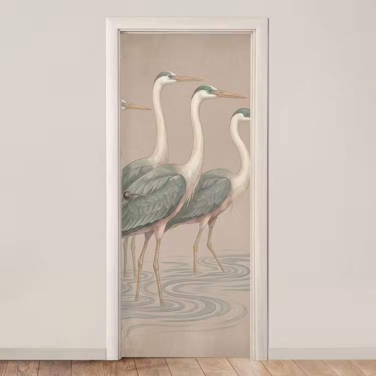 Deursticker - Vogel - Water - Natuur - Vintage — 1