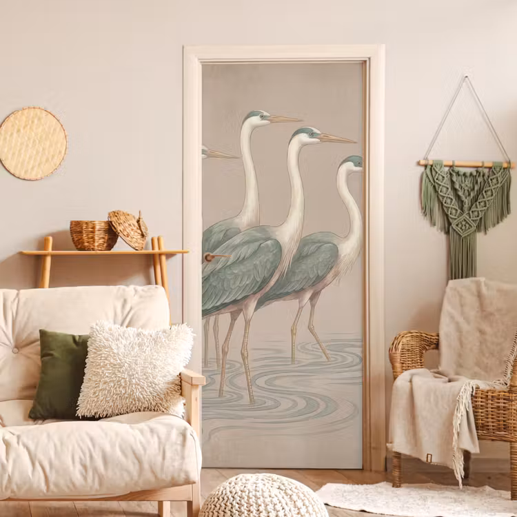 Deursticker - Vogel - Water - Natuur - Vintage — 4