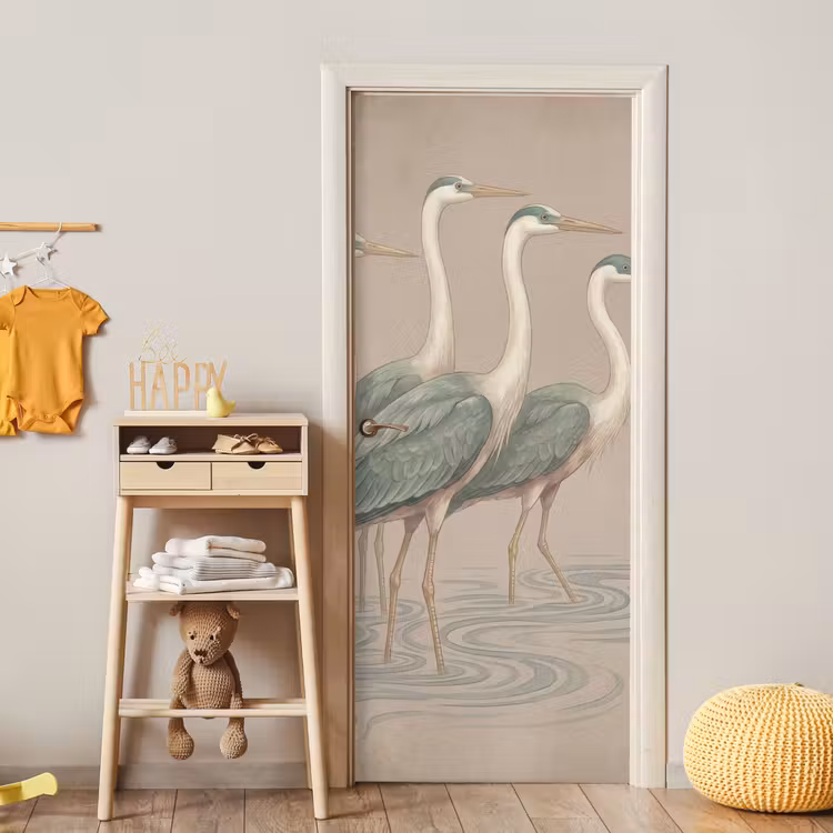 Deursticker - Vogel - Water - Natuur - Vintage — 6