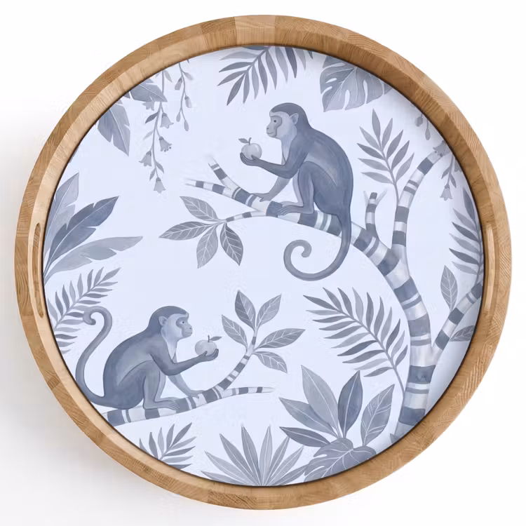 Dienblad - Aap - Boom - Bladeren - Jungle - Illustratie — 1