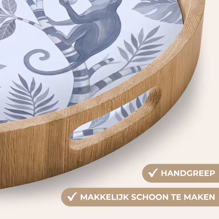 Dienblad - Aap - Boom - Bladeren - Jungle - Illustratie — 5