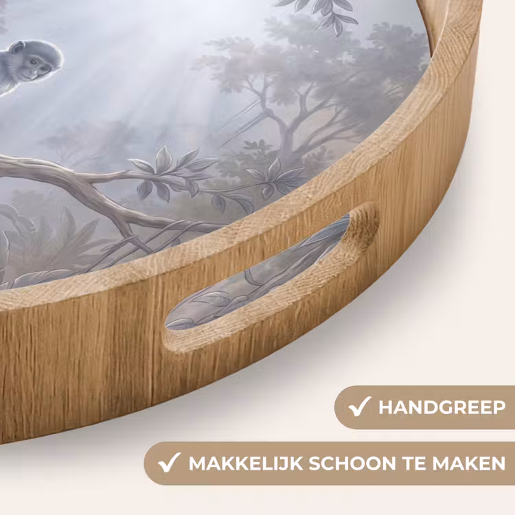 Dienblad - Aap - Boom - Jungle - Natuur - Grijs — 5
