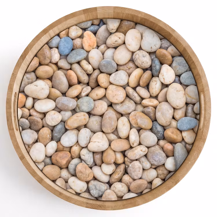 Dienblad - Kiezelstenen - Natuur - Textuur - Beige - Grijs — 1