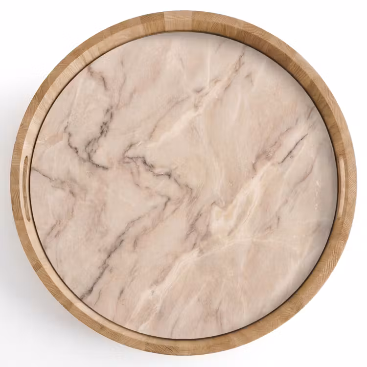 Dienblad - Marmer - Patroon - Abstract - Modern - Beige — 1