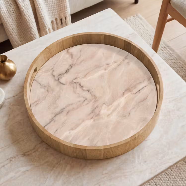 Dienblad - Marmer - Patroon - Abstract - Modern - Beige — 2