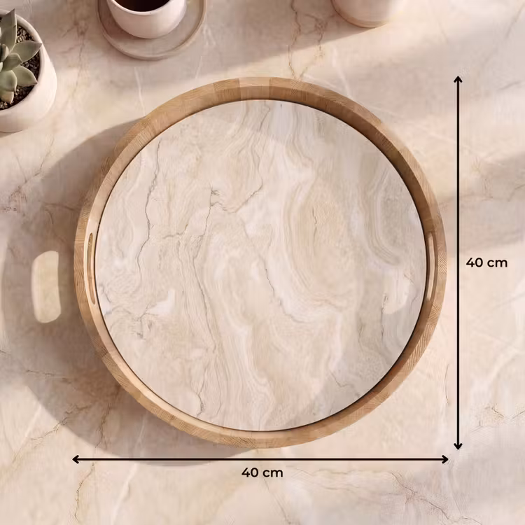 Dienblad - Marmer - Patroon - Beige - Steen - Abstract — 9