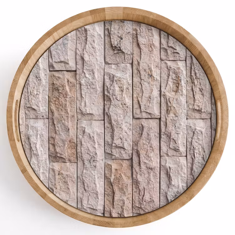 Dienblad - Muur - Steen - Ruw - Beige - Textuur — 1