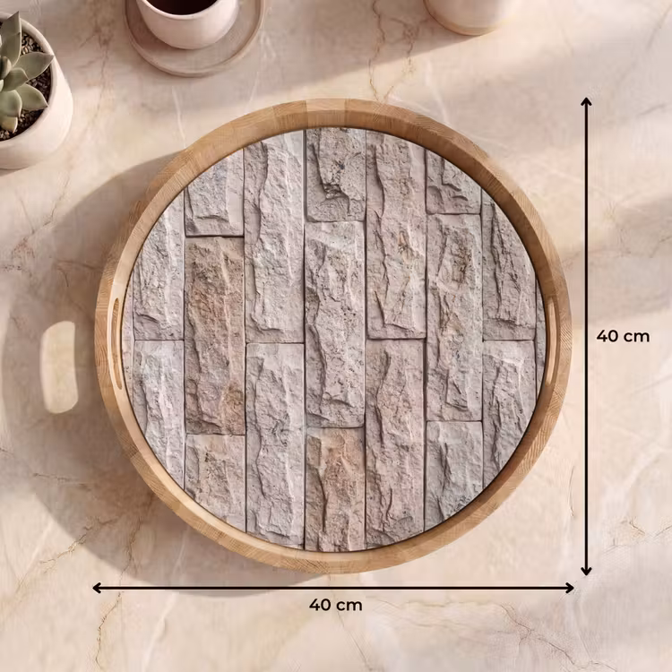 Dienblad - Muur - Steen - Ruw - Beige - Textuur — 9