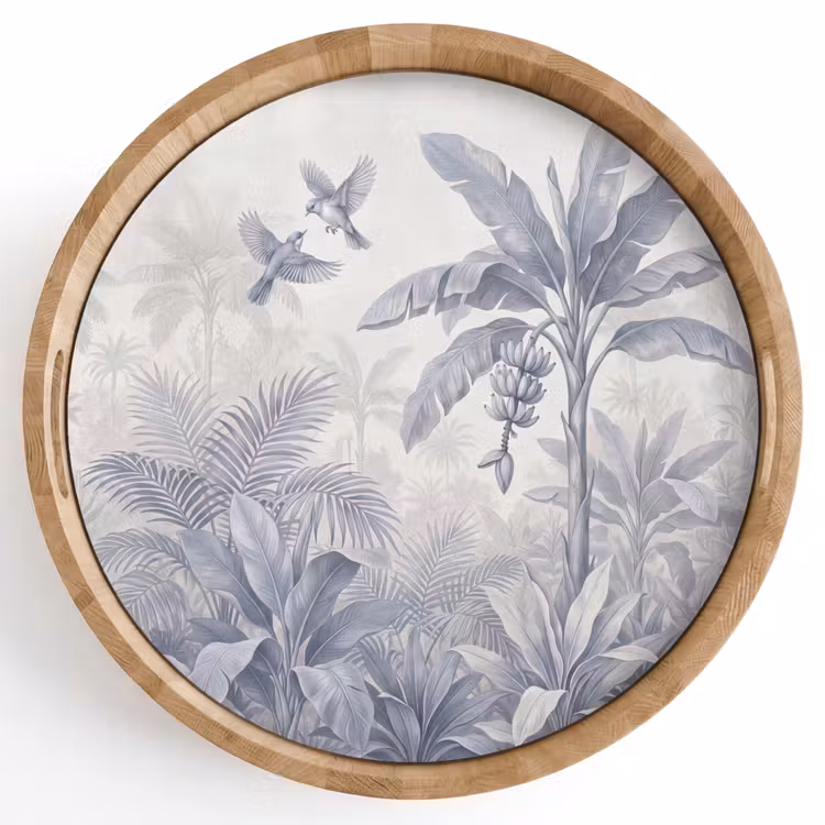 Dienblad - Natuur - Vogel - Jungle - Illustratie - Blauw — 1