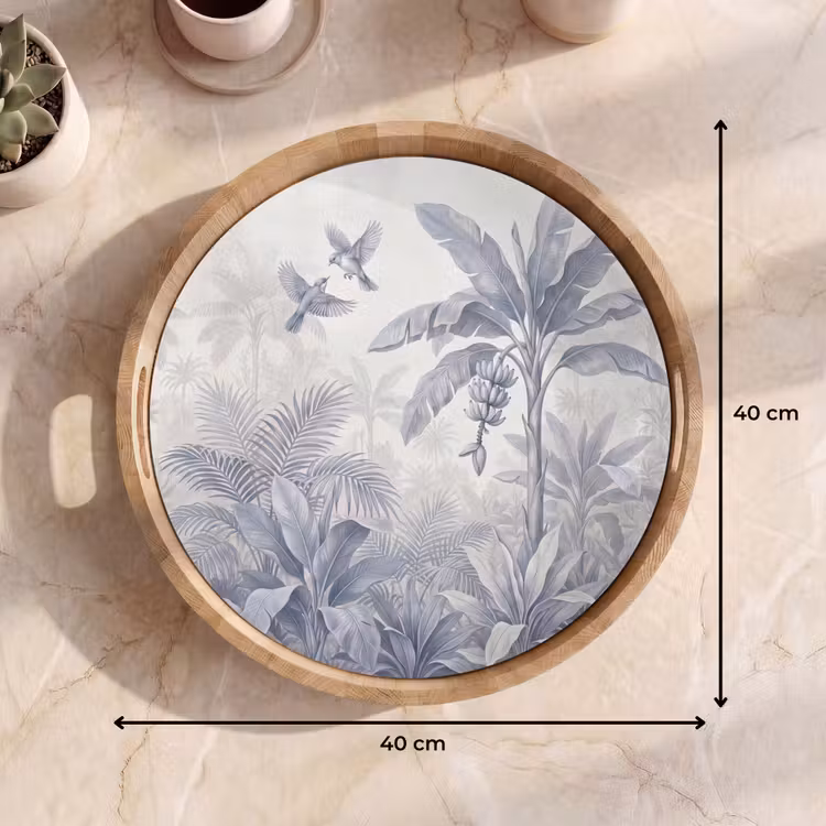 Dienblad - Natuur - Vogel - Jungle - Illustratie - Blauw — 9