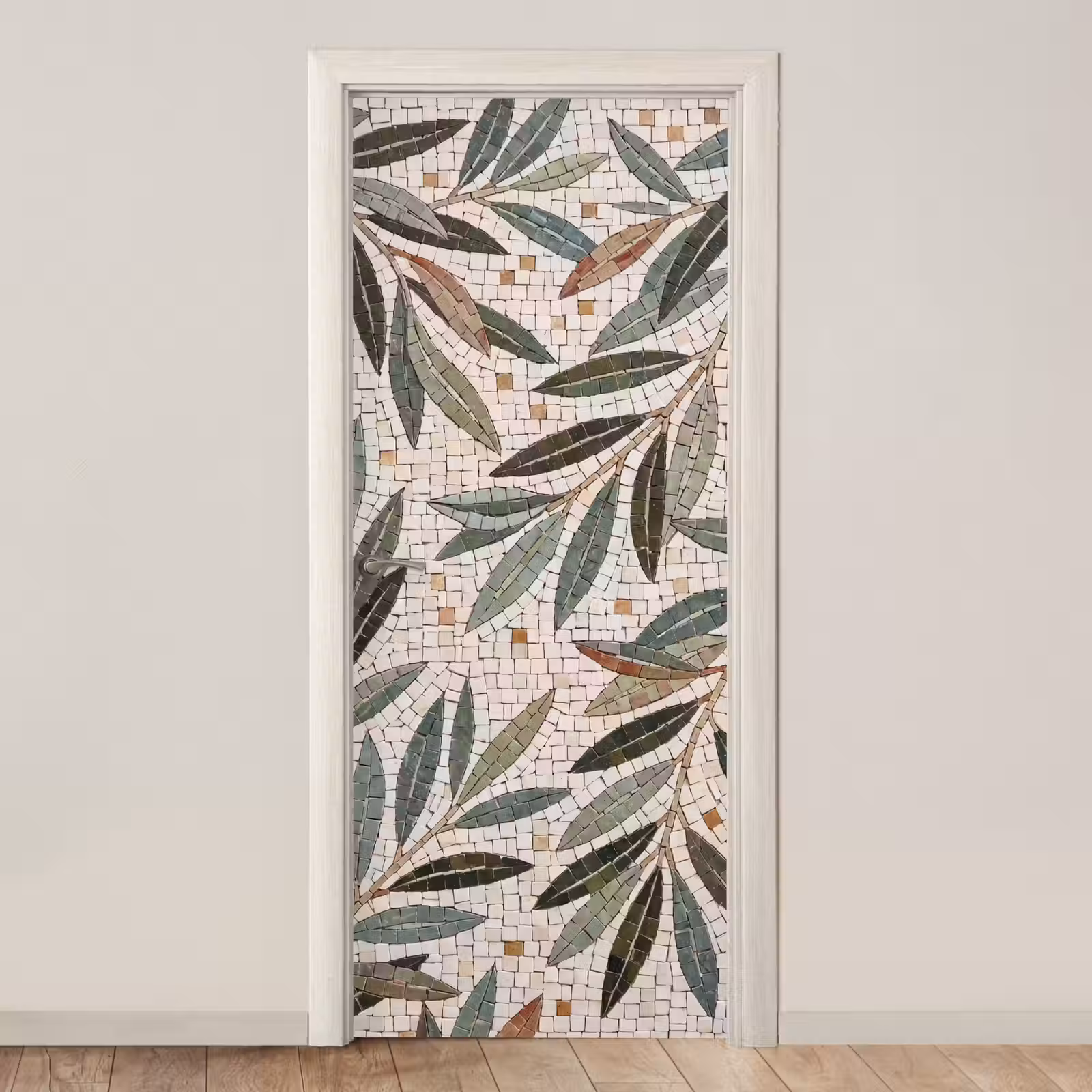 Deursticker - Plant - Blad - Mozaïek - Groen — 1
