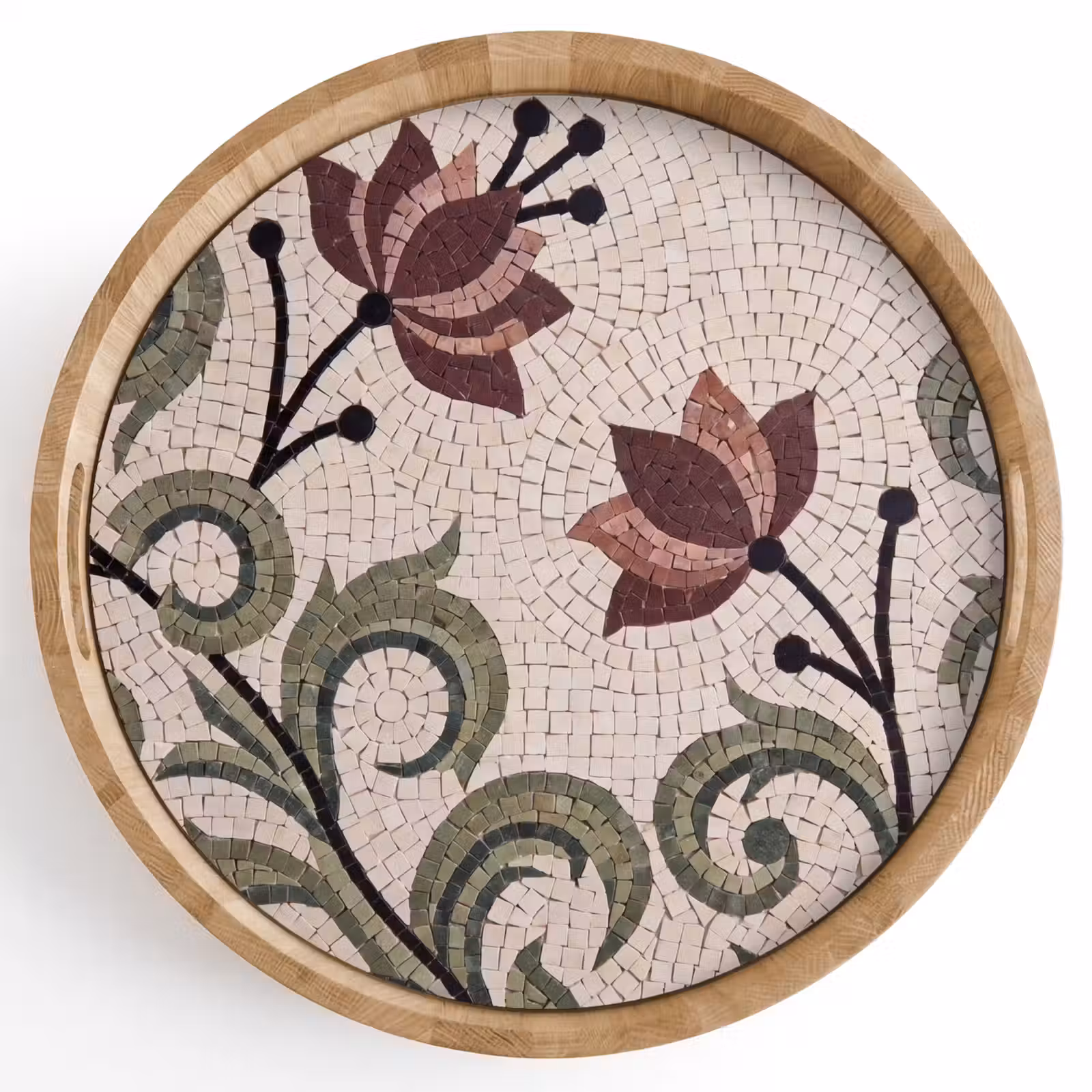 Dienblad - Bloemen - Mozaïek - Patroon - Abstract - Groen — 1