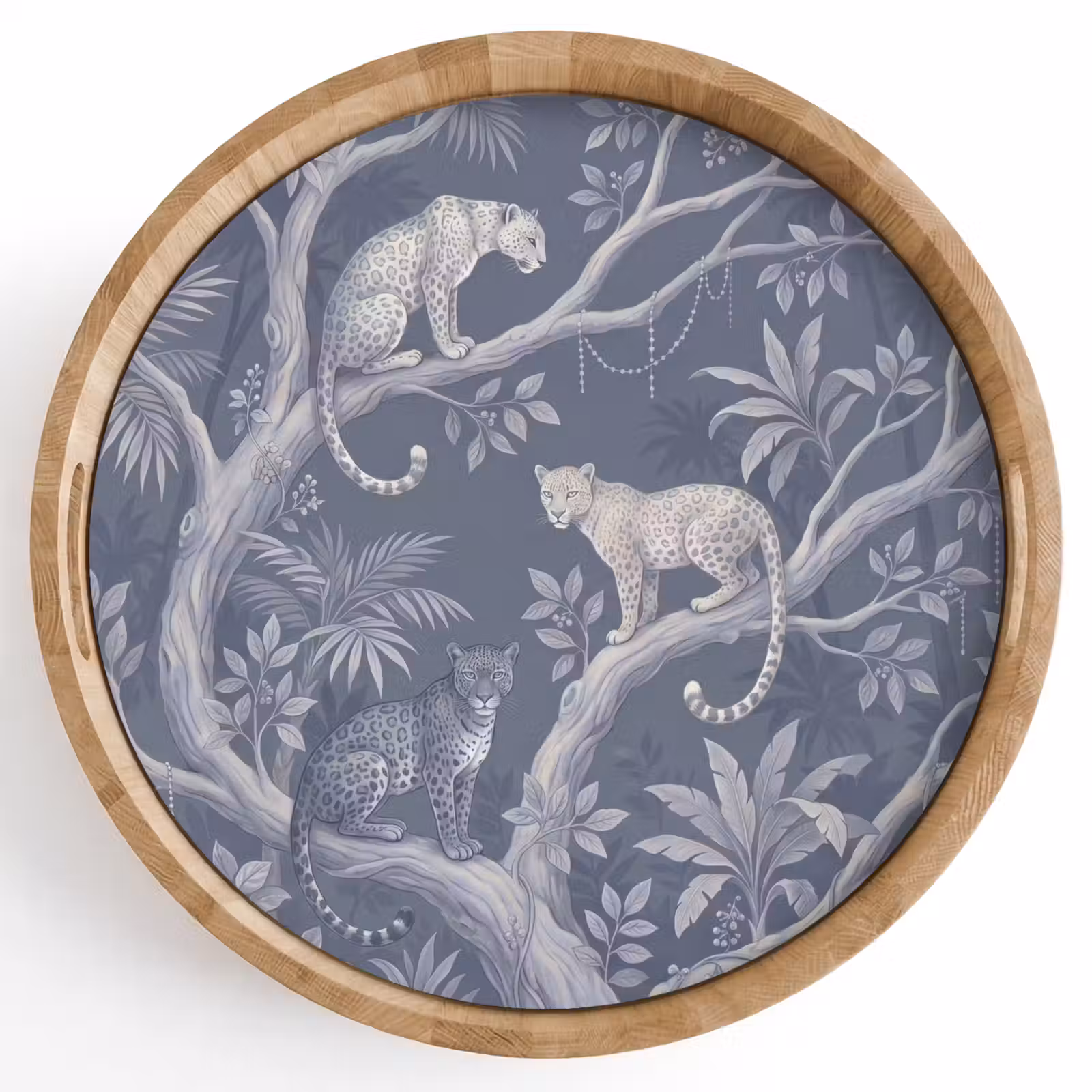 Dienblad - Dieren - Jungle - Illustratie - Bomen - Blauw — 1