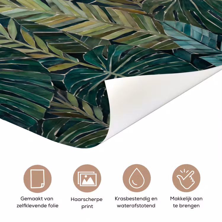 Deursticker - Natuur - Bladeren - Abstract - Groen - Vogel — 3
