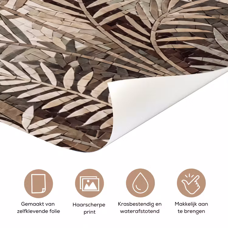 Deursticker - Natuur - Bladeren - Landschap - Mozaïek - Beige — 3