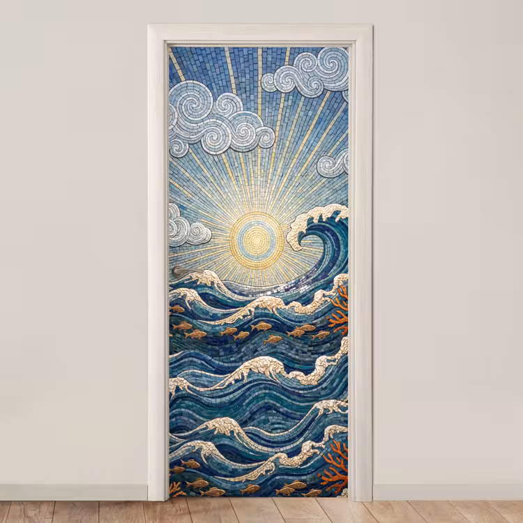 Deursticker - Onderwater - Koraal - Vis - Natuur - Kunst — 1