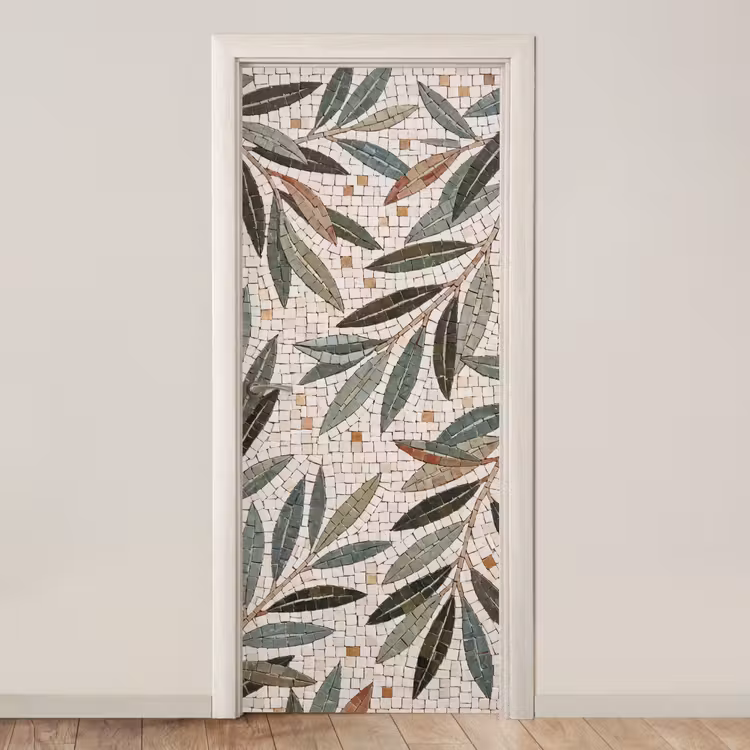 Deursticker - Plant - Blad - Mozaïek - Groen — 1