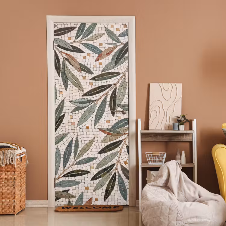 Deursticker - Plant - Blad - Mozaïek - Groen — 2