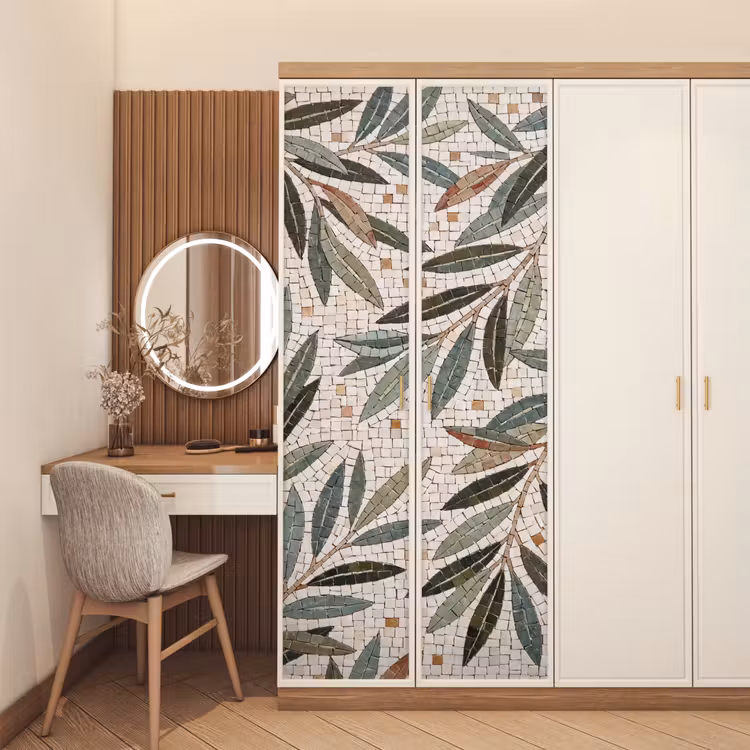 Deursticker - Plant - Blad - Mozaïek - Groen — 5