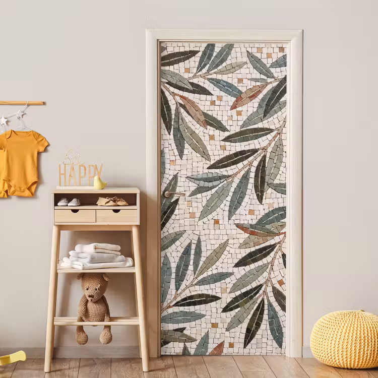 Deursticker - Plant - Blad - Mozaïek - Groen — 6