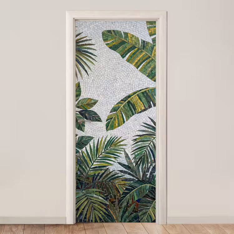 Deursticker - Planten - Tropisch - Mozaïek - Groen - Natuur — 1