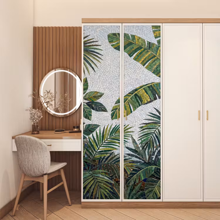 Deursticker - Planten - Tropisch - Mozaïek - Groen - Natuur — 5
