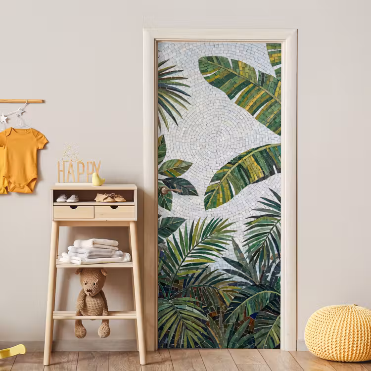 Deursticker - Planten - Tropisch - Mozaïek - Groen - Natuur — 6