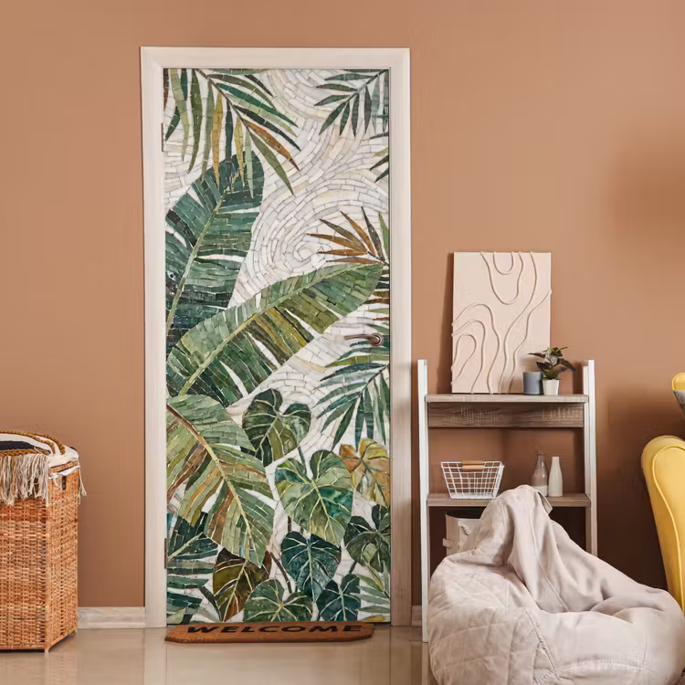 Deursticker - Planten - Tropisch - Mozaïek - Natuur - Groen — 2