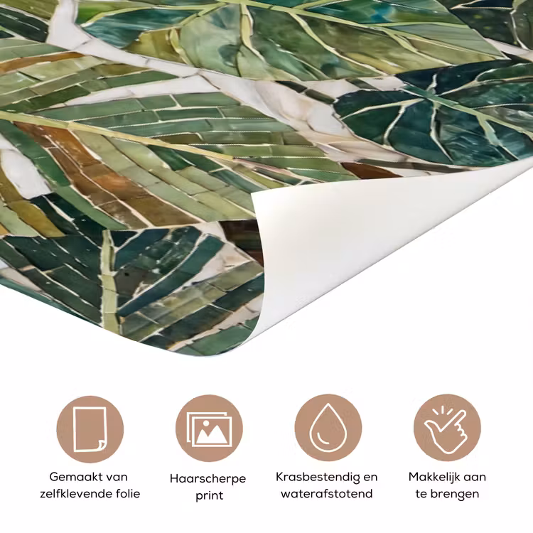 Deursticker - Planten - Tropisch - Mozaïek - Natuur - Groen — 3