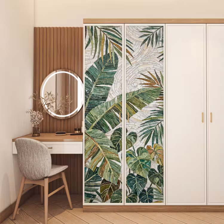 Deursticker - Planten - Tropisch - Mozaïek - Natuur - Groen — 5