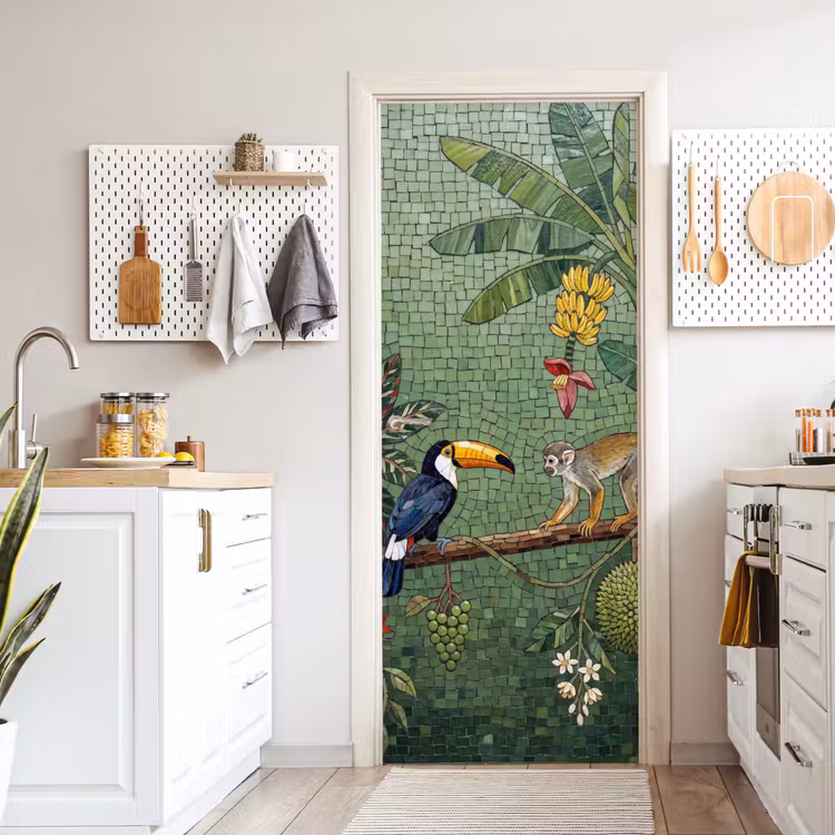 Deursticker - Vogel - Dier - Jungle - Mozaïek - Natuur — 7
