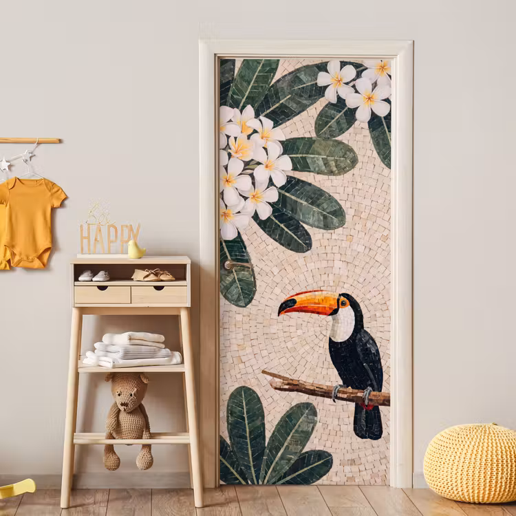 Deursticker - Vogel - Mozaïek - Tropisch - Natuur - Kleurrijk — 6