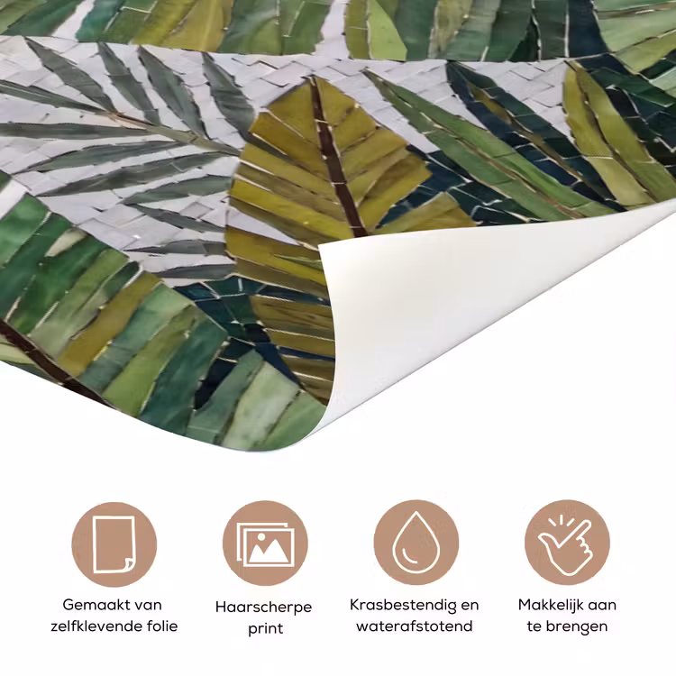 Deursticker - Vogel - Vliegend - Tropisch - Mozaïek - Groen — 3
