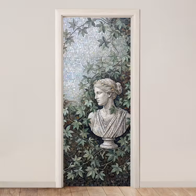 Deursticker - Vrouw - Klassiek - Mozaiëk - Natuur - Groen — 1
