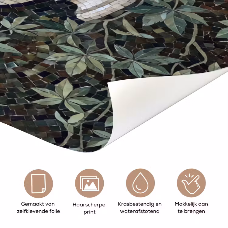 Deursticker - Vrouw - Klassiek - Mozaiëk - Natuur - Groen — 3