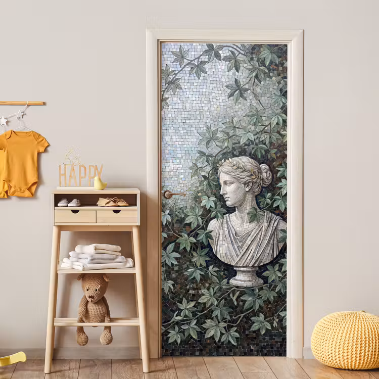 Deursticker - Vrouw - Klassiek - Mozaiëk - Natuur - Groen — 6