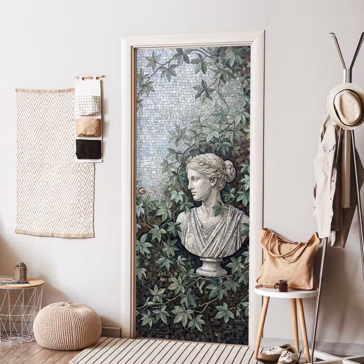 Deursticker - Vrouw - Klassiek - Mozaiëk - Natuur - Groen — 8
