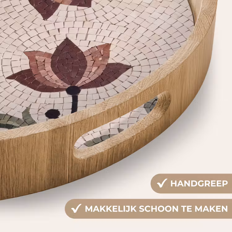 Dienblad - Bloemen - Mozaïek - Patroon - Abstract - Groen — 5
