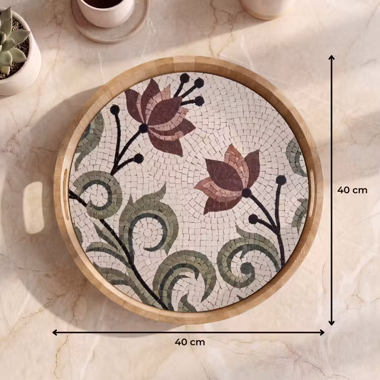 Dienblad - Bloemen - Mozaïek - Patroon - Abstract - Groen — 9