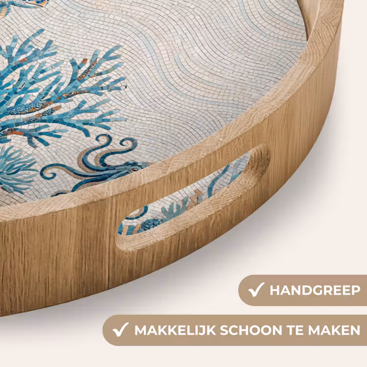 Dienblad - Dieren - Onderwater - Natuur - Mozaïek - Blauw — 5