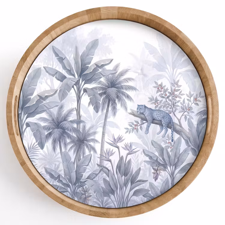Dienblad - Kat - Tropisch bos - Modern - Grijs — 1