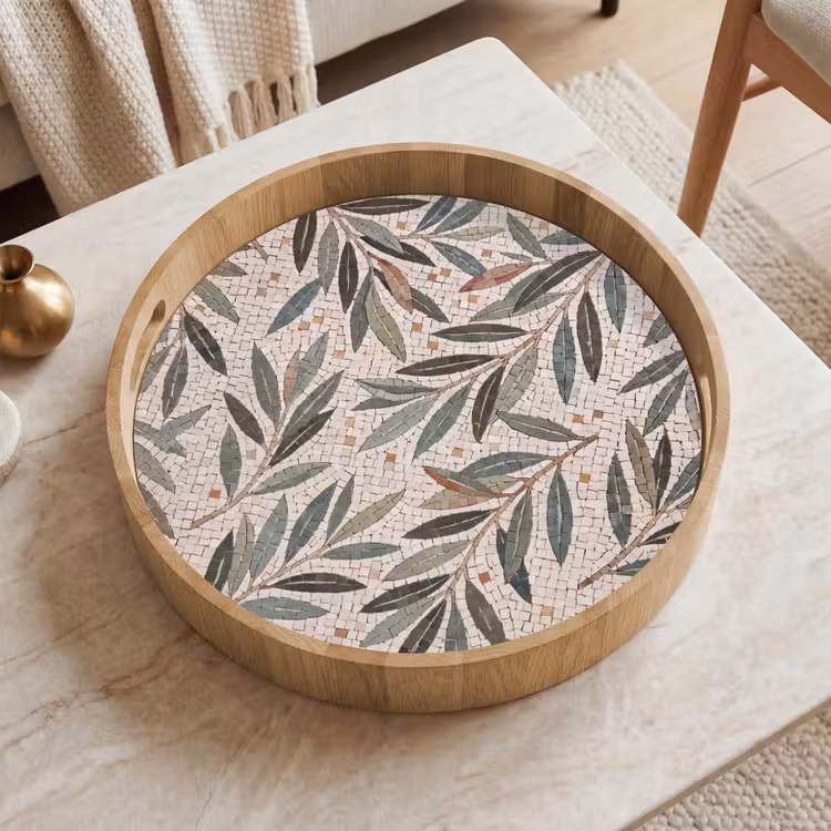 Dienblad - Plant - Blad - Mozaïek - Groen — 2