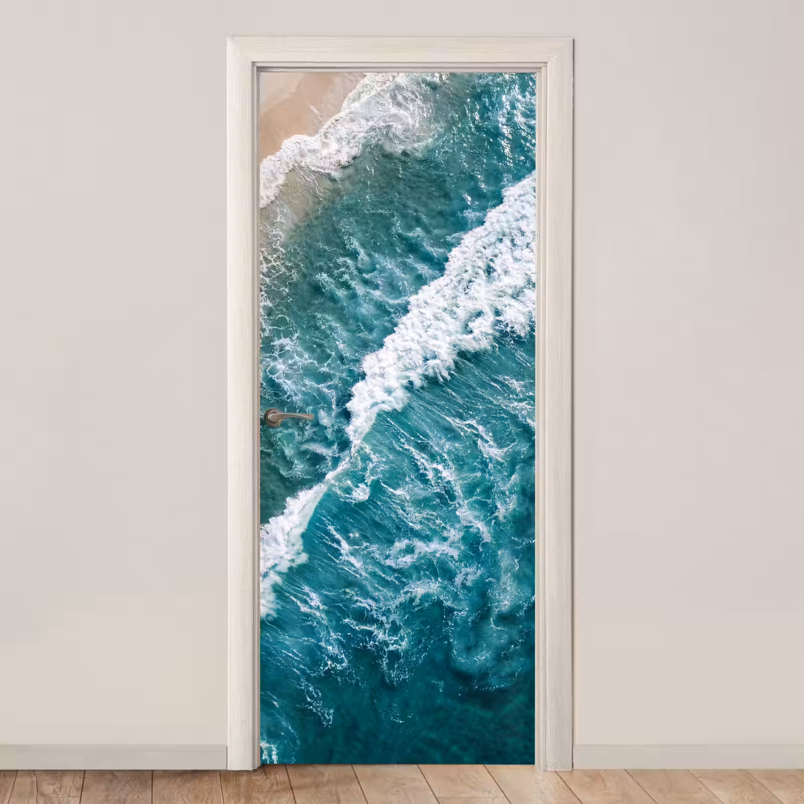 Deursticker - Zee - Strand - Golven - Natuur - Blauw — 1