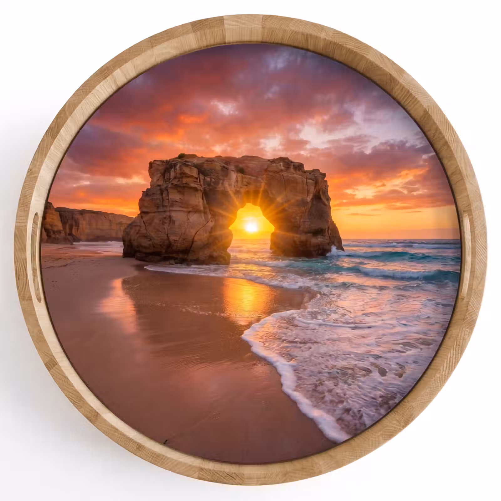 Dienblad - Kust - Rots - Zonsondergang - Zee - Natuur — 1