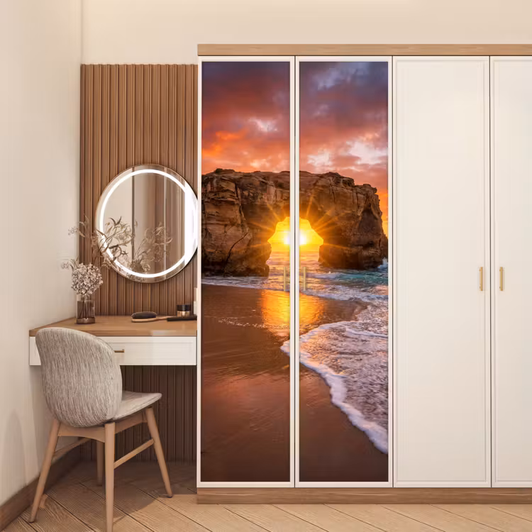 Deursticker - Kust - Rots - Zonsondergang - Zee - Natuur — 5