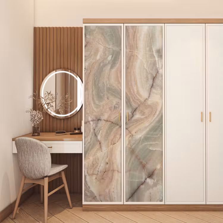 Deursticker - Marmer - Patroon - Abstract - Beige - Groen — 5
