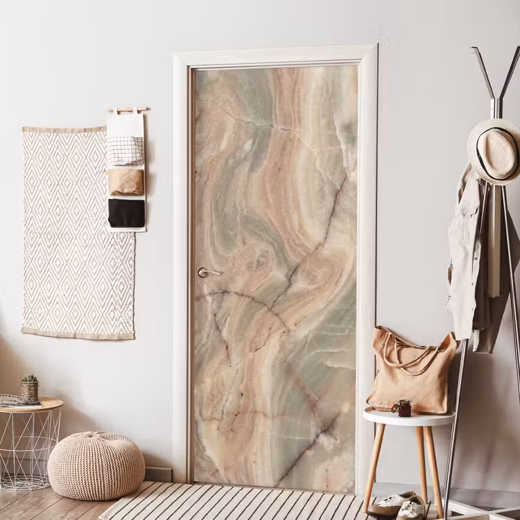 Deursticker - Marmer - Patroon - Abstract - Beige - Groen — 8