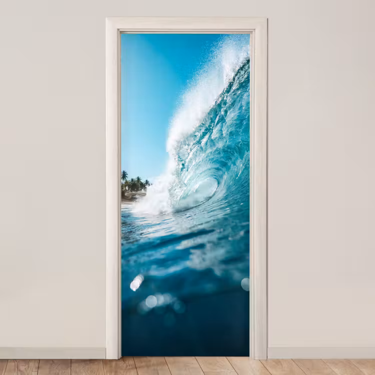 Deursticker - Oceaan - Golf - Strand - Natuur - Blauw — 1